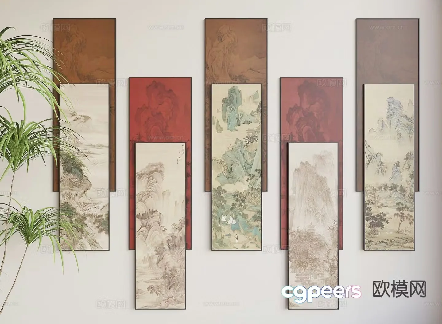 New Chinese style ink painting 3D model