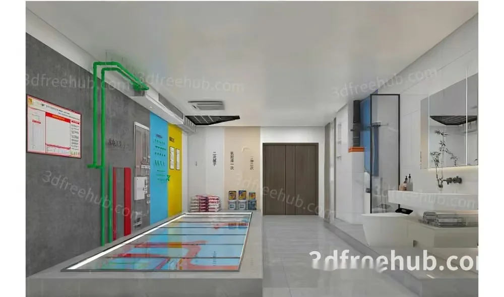 Modern 3D Rendering Of A Bathroom 3D Model – 21231 – VRAY Render