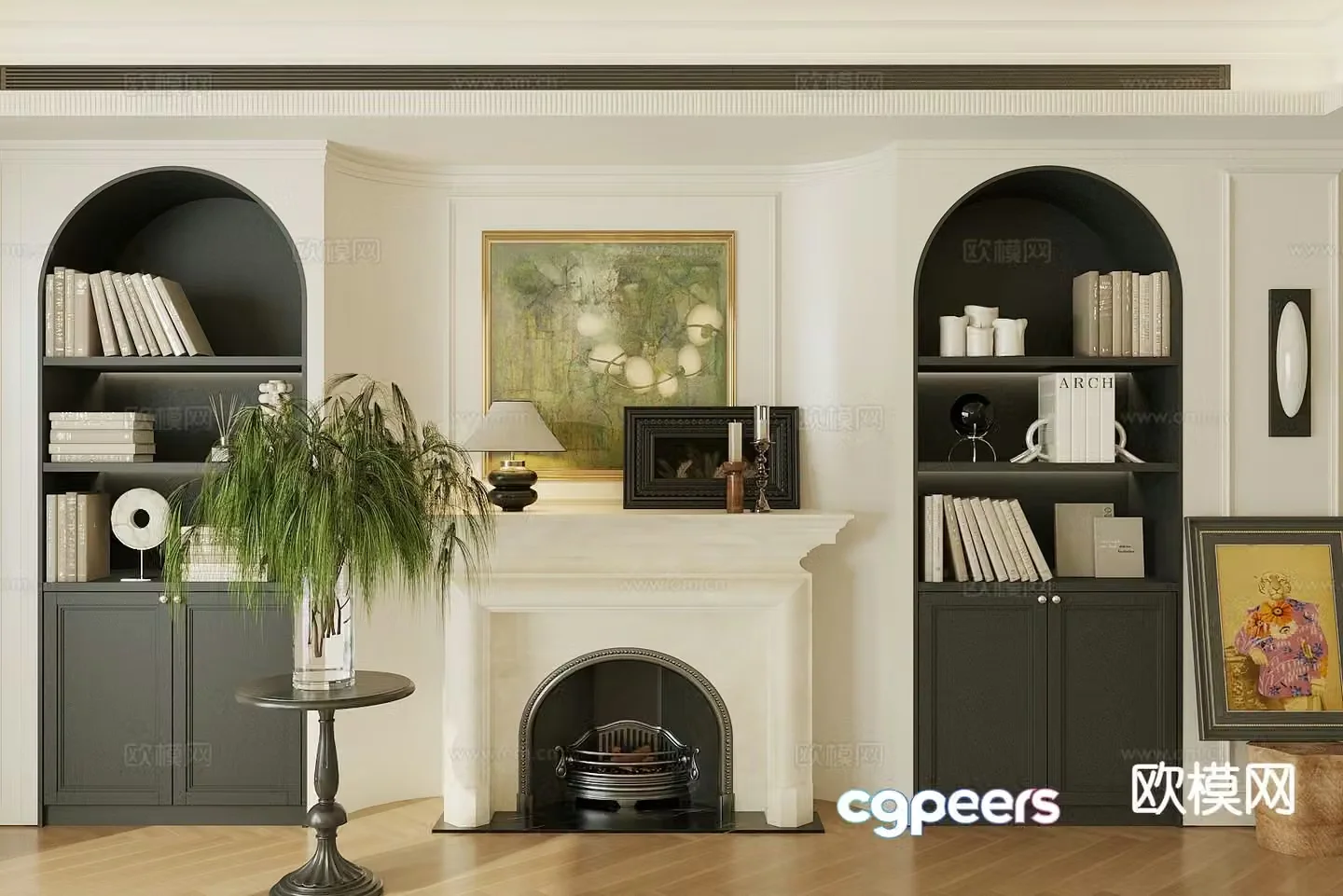 French bookcase 3d model
