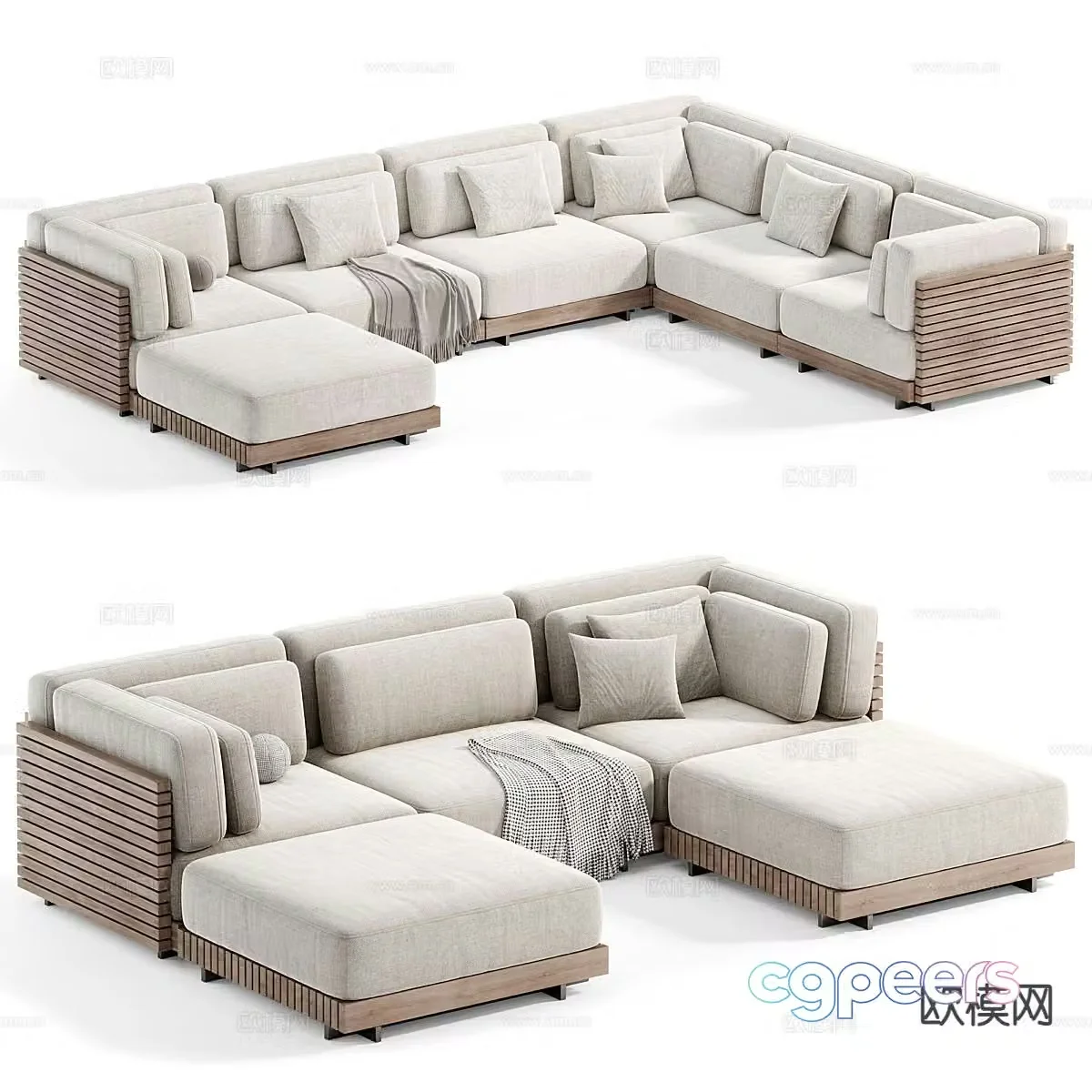Modern outdoor sofa multi-person sofa 3d model