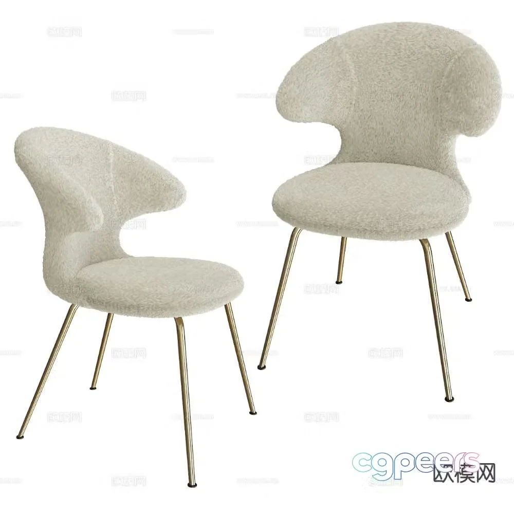 UMAGE plush chair dining chair 3d model