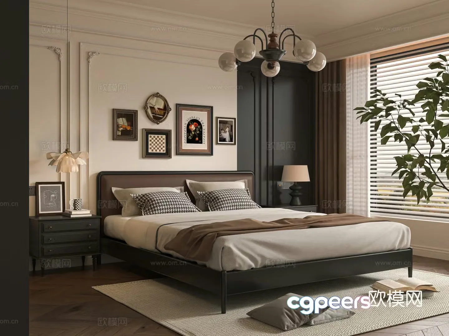 Middle-aged bedroom 3d model