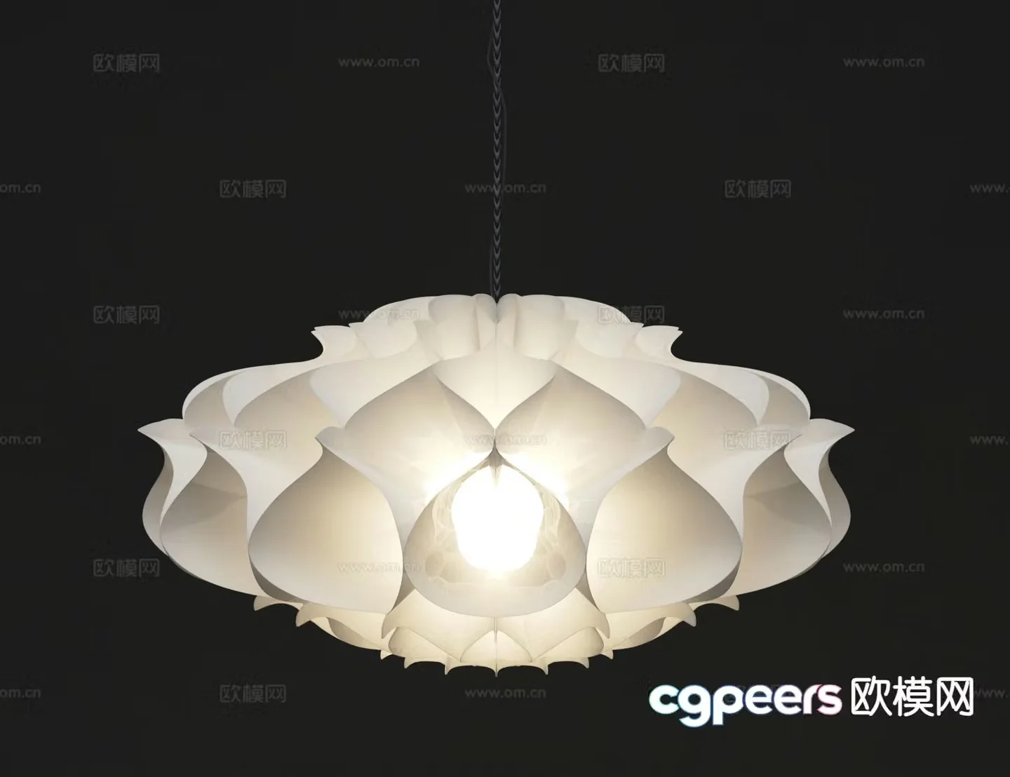 Cream style chandelier flower chandelier 3d model