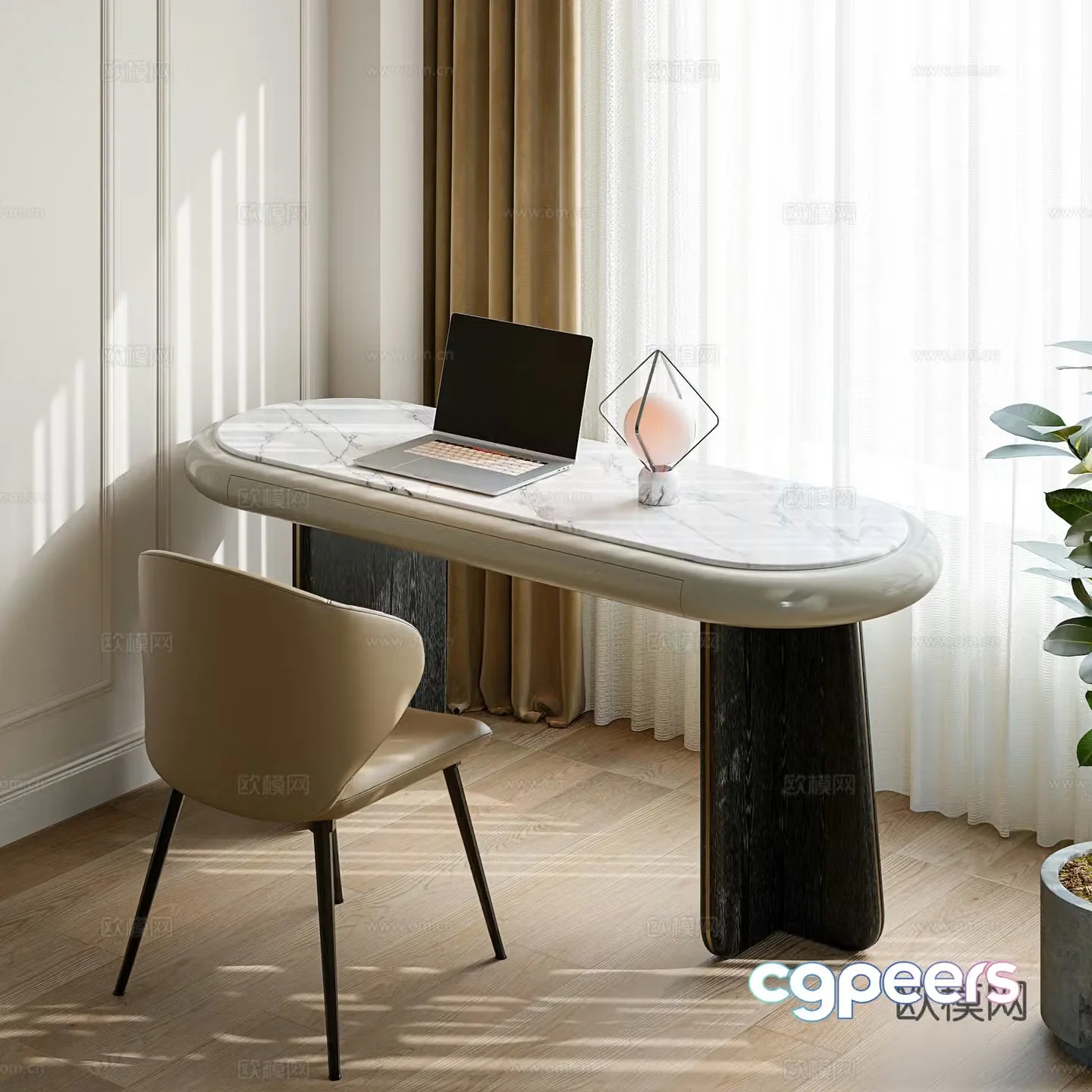 Modern slate desk writing desk 3d model