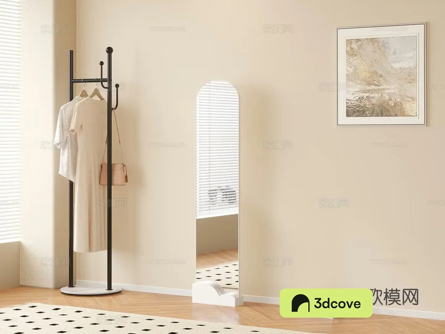 Modern style living room furniture floor-to-ceiling mirror