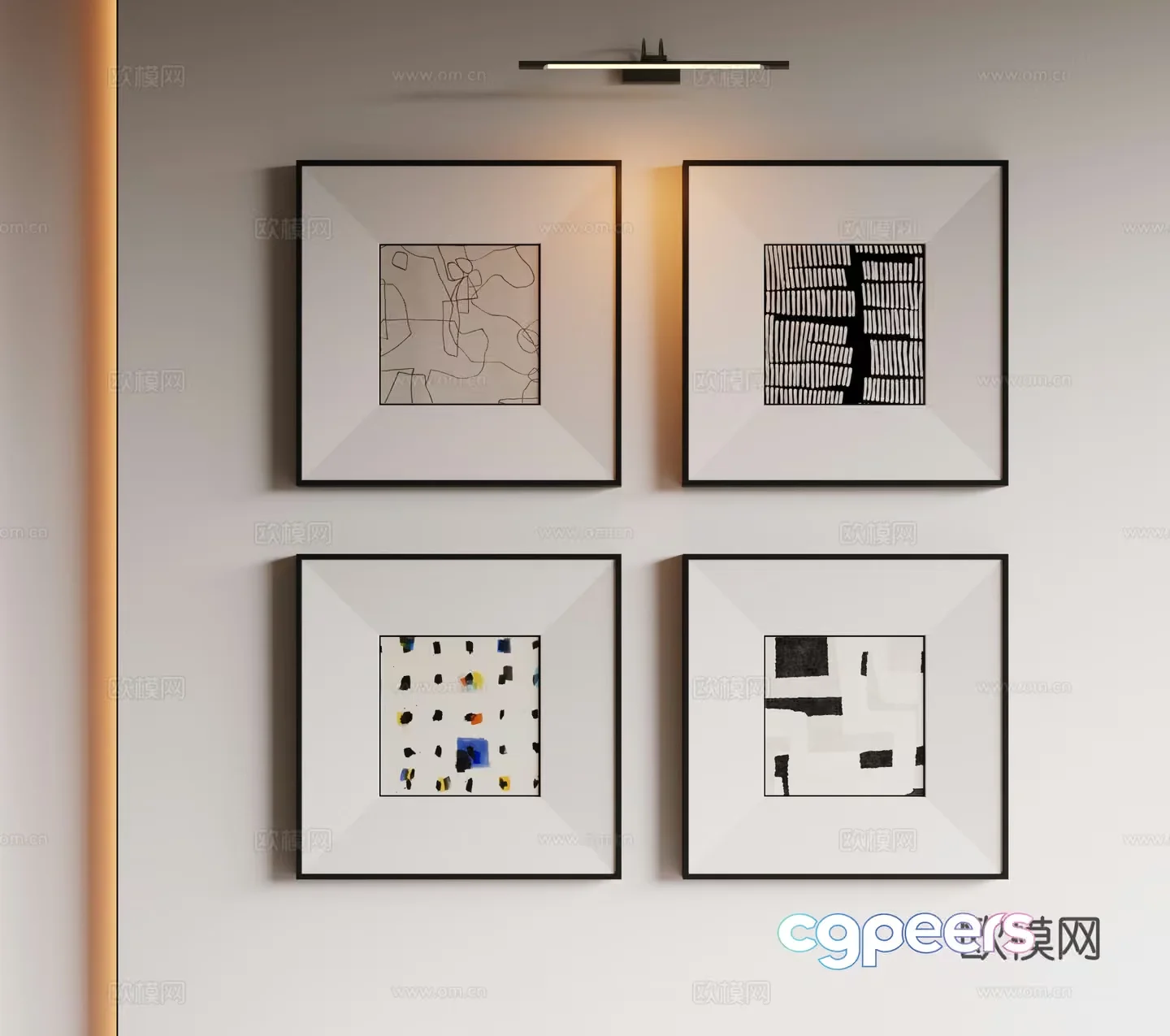 Modern Minimalist Wall Art 3D Model – 18133 – VRAY Render