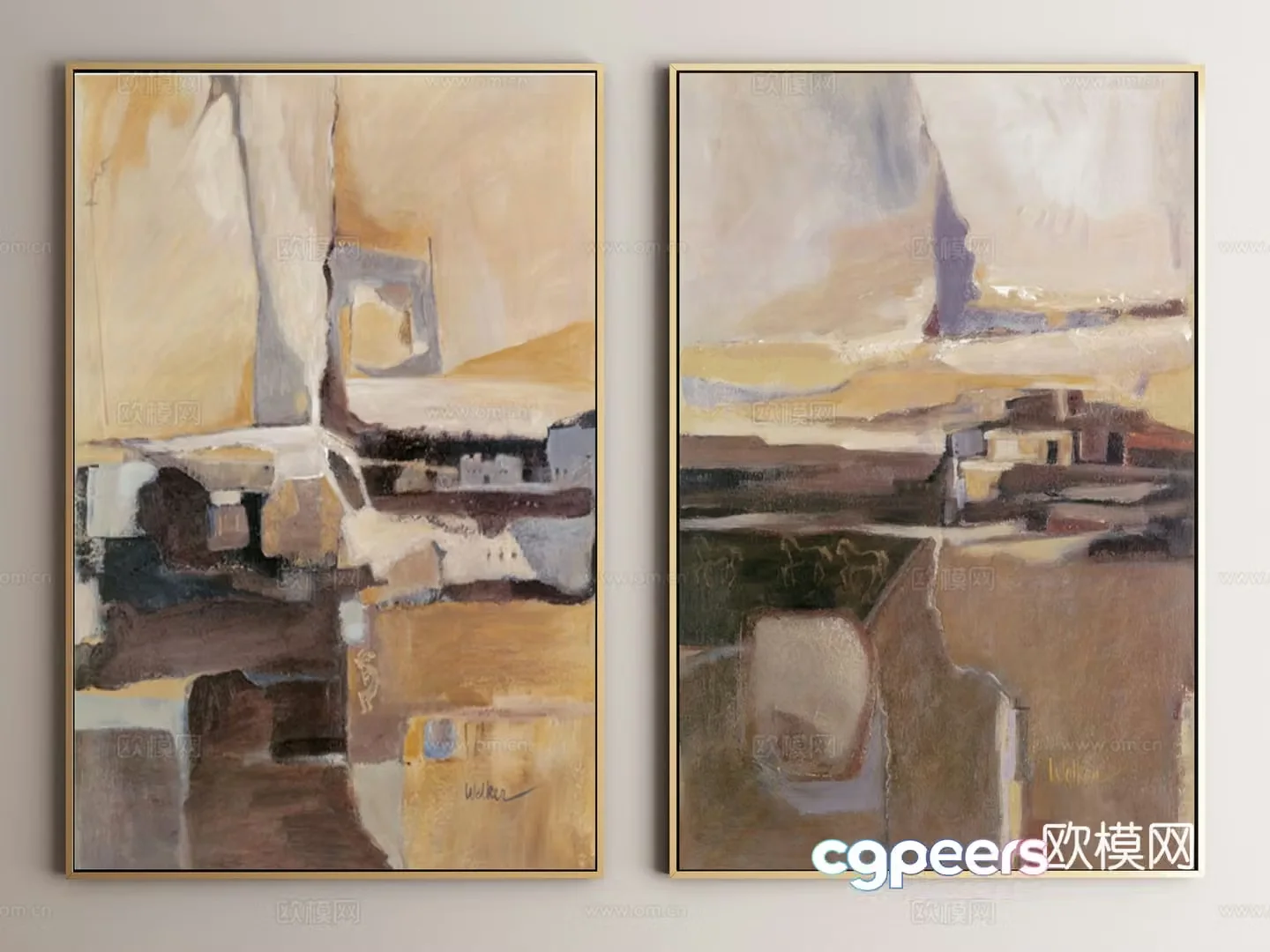 Texture painting abstract painting decorative painting 3d model