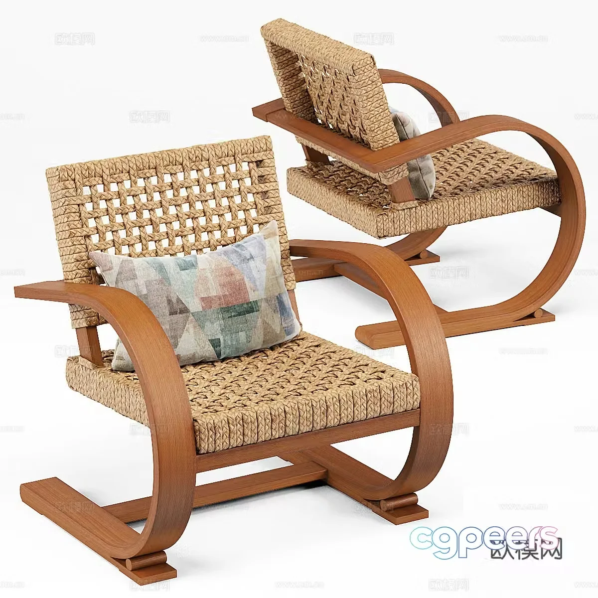 French modernist armchair 3d model