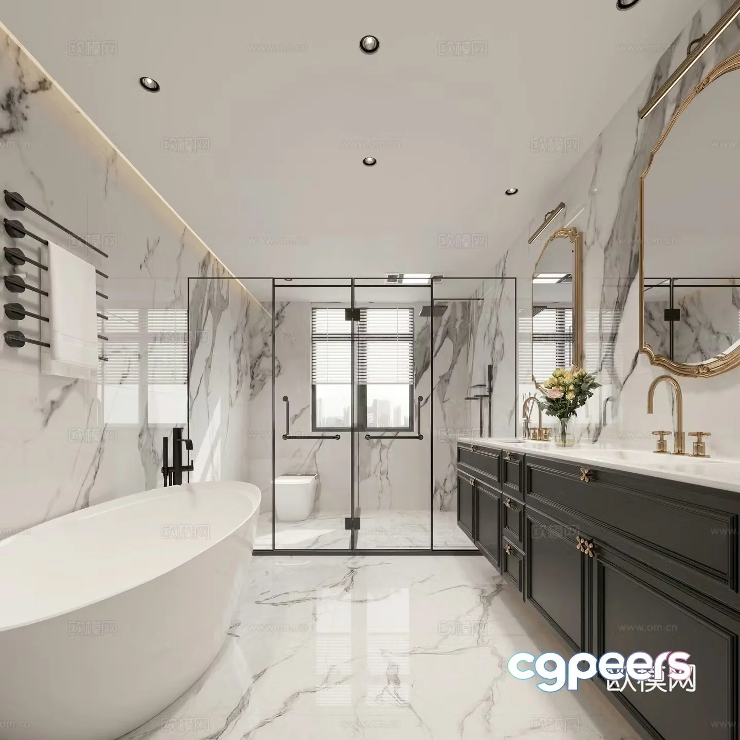 French bathroom bathroom master bathroom 3d model
