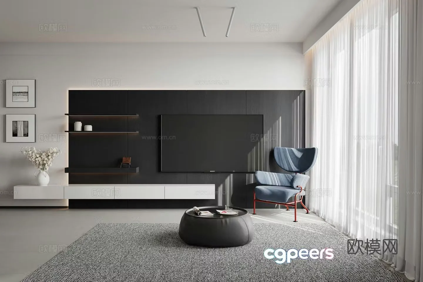 Modern living room 3d model
