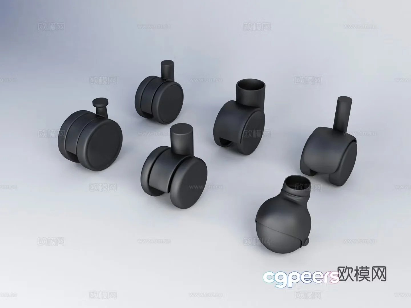 New Chinese trolley box universal wheel 3D model