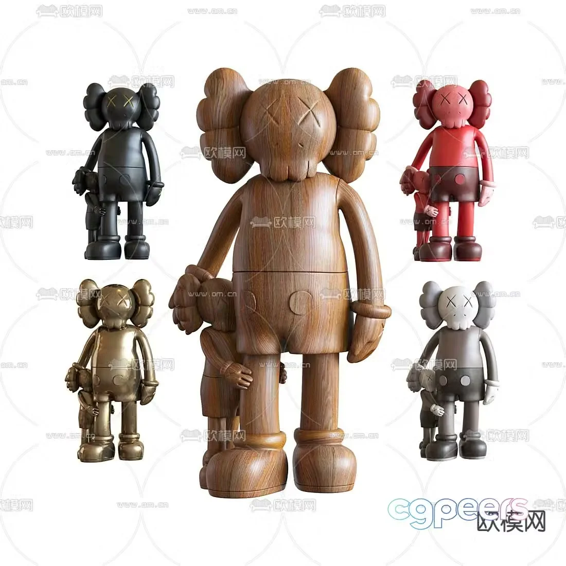 kaws trend sculpture ornaments 3D model
