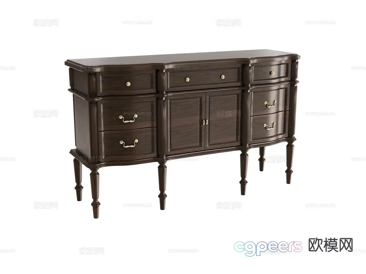 American side cabinet entrance cabinet 3d model