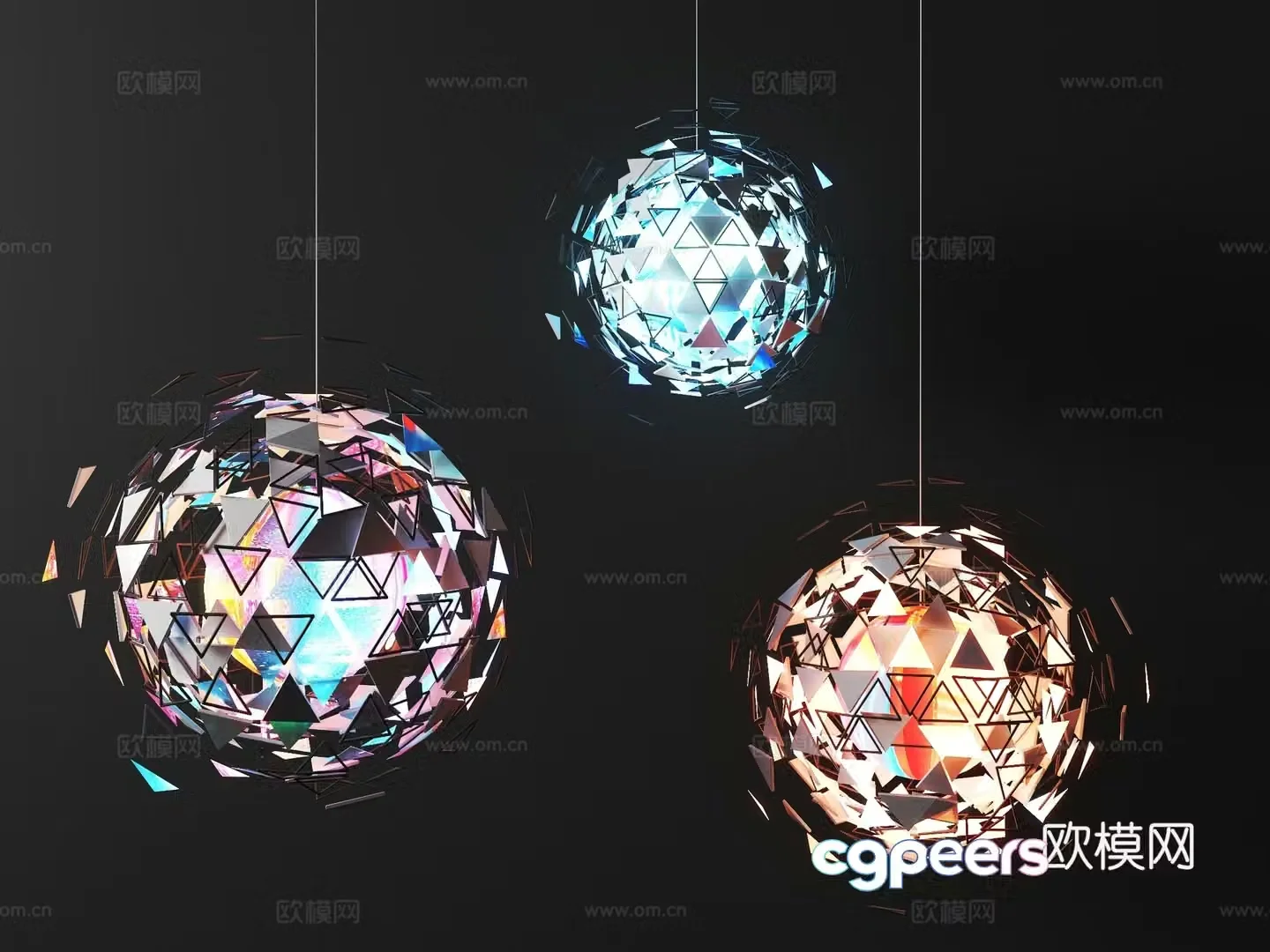 Technology chandelier Atmosphere chandelier Bar chandelier Stage lamp Spherical sculpture Technology 3D model