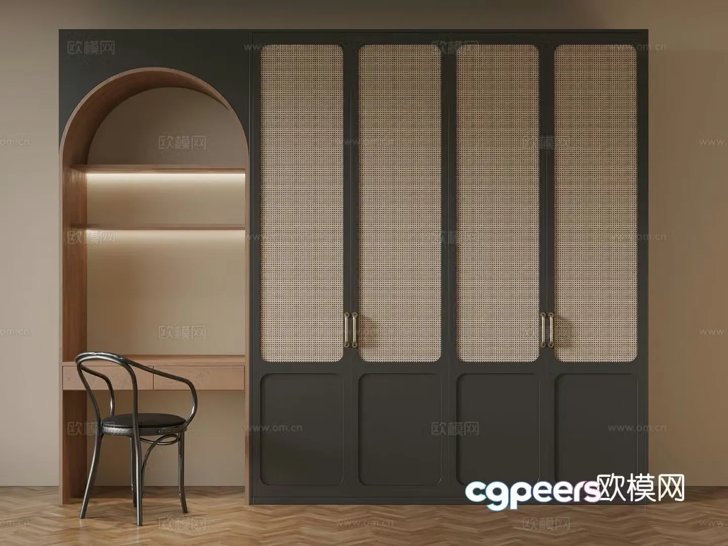 Medieval style wardrobe wardrobe 3d model