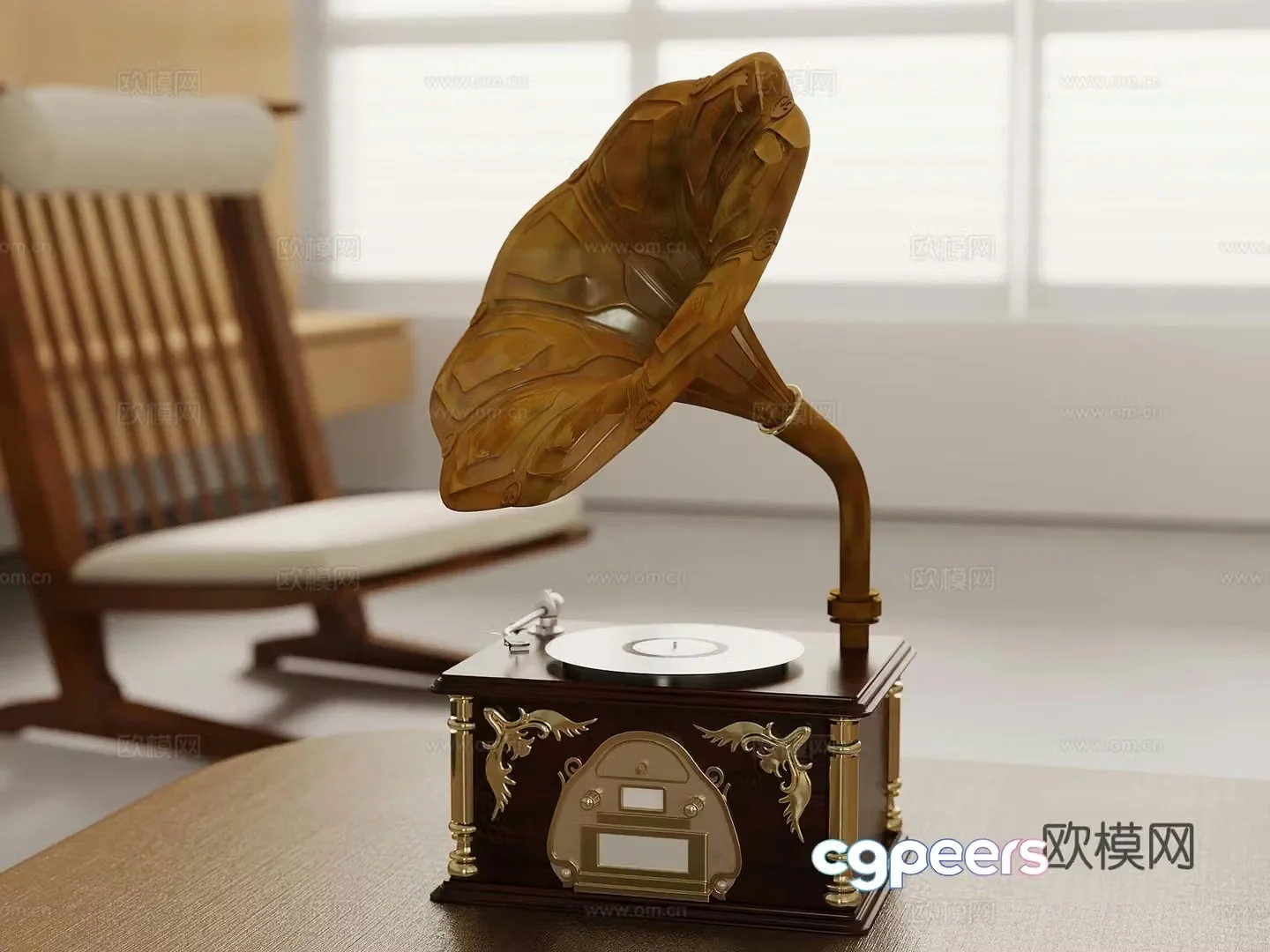 French medieval style phonograph 3D model