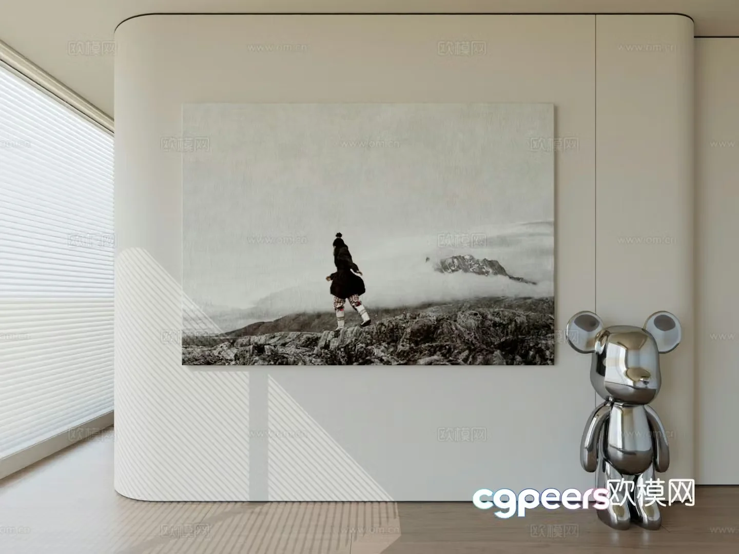 Modern minimalist hanging painting abstract art hanging painting 3d model