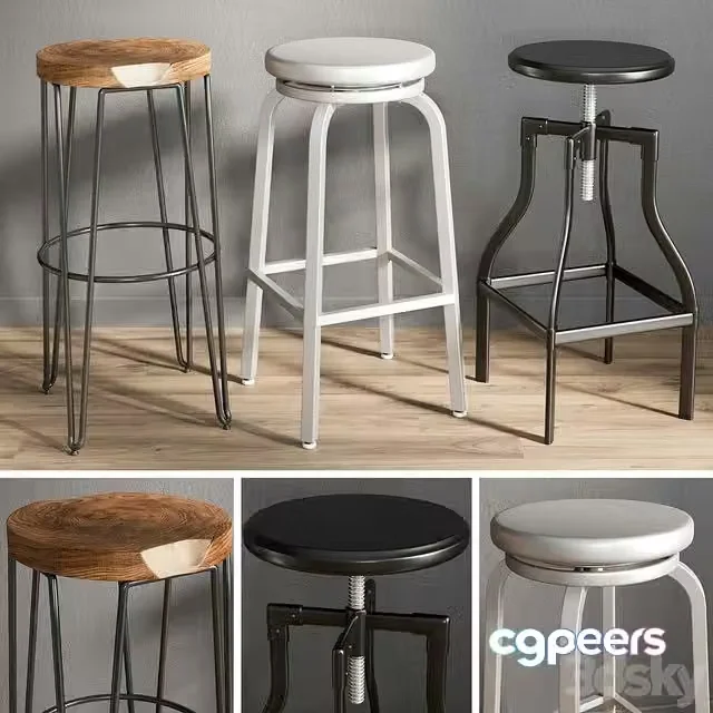 3ds Max Free – Bar stools 1