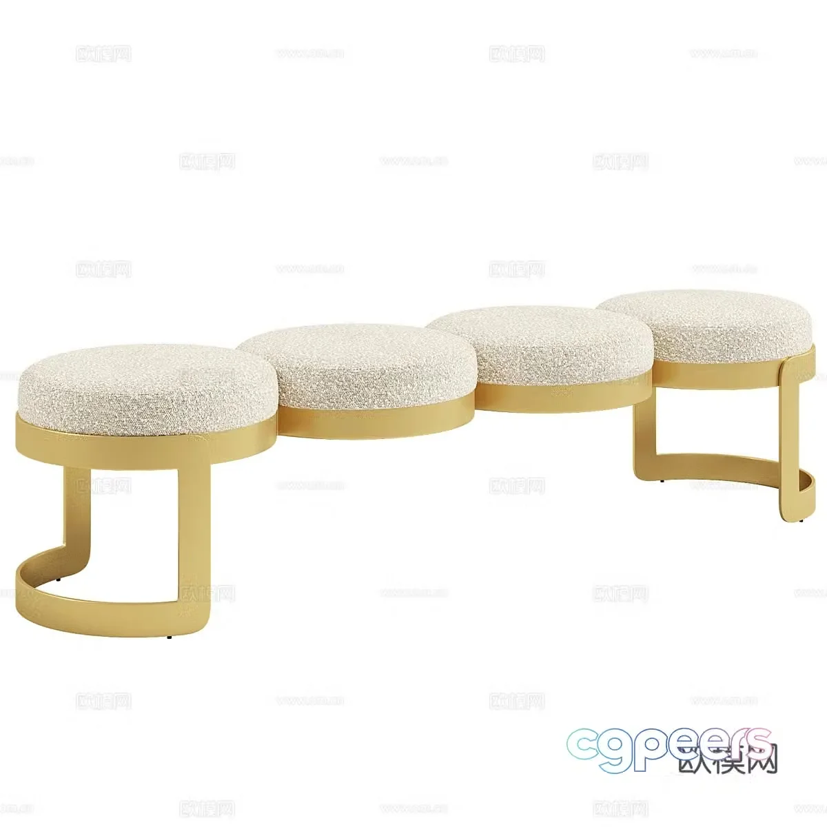 Modern footrest sofa stool 3d model