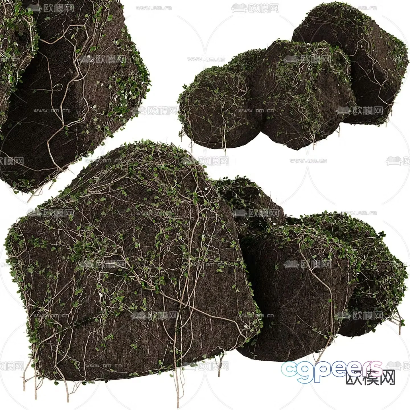 Vine stone landscape stone 3d model