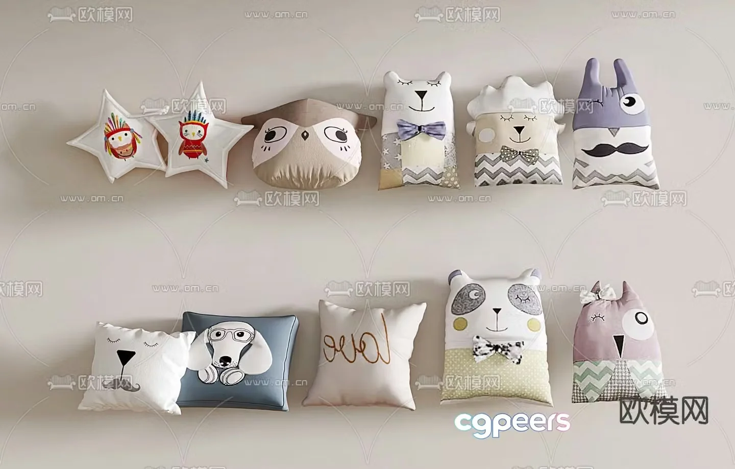 Children’s pillow cartoon pillow 3d model