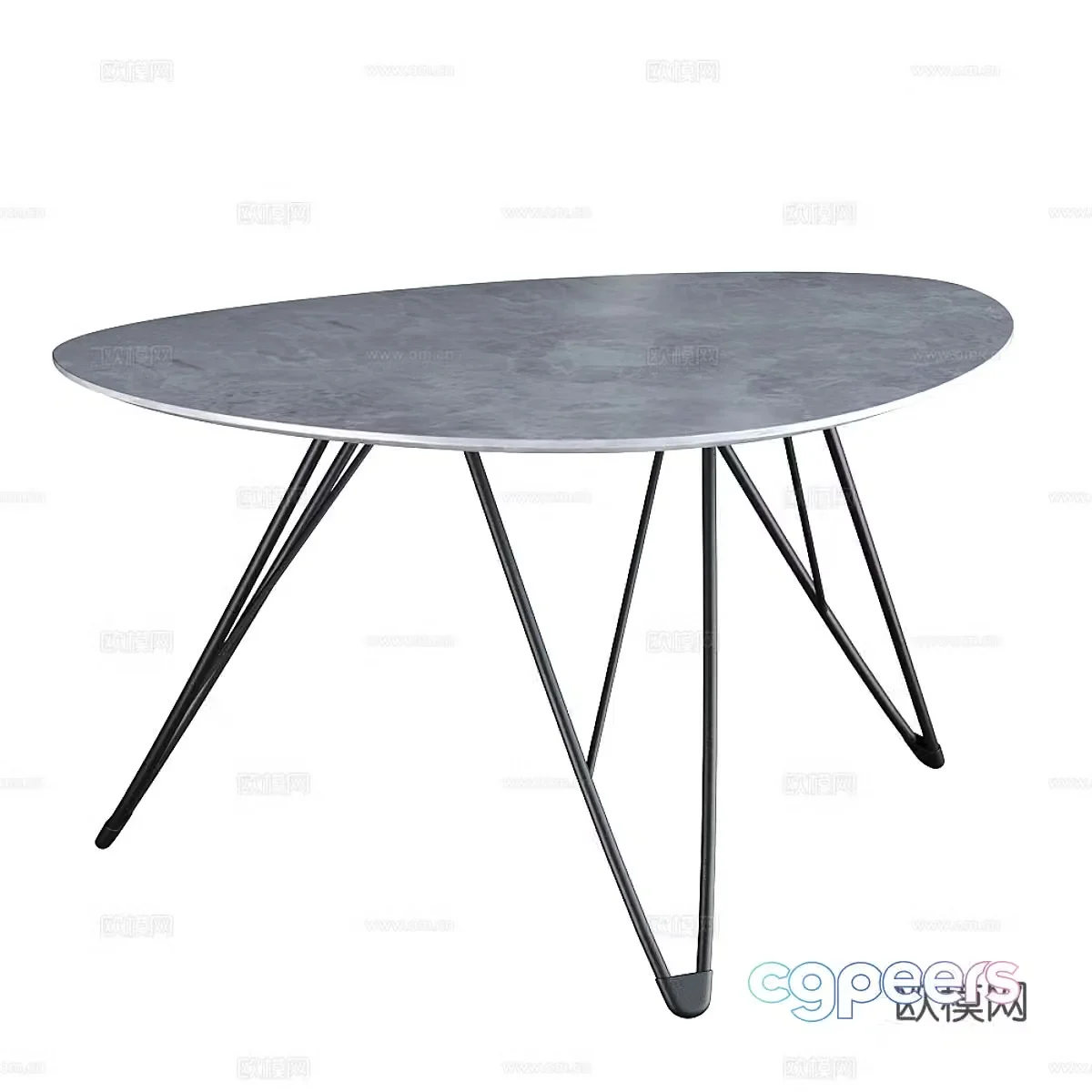 Modern Italian horn rock table 3D model