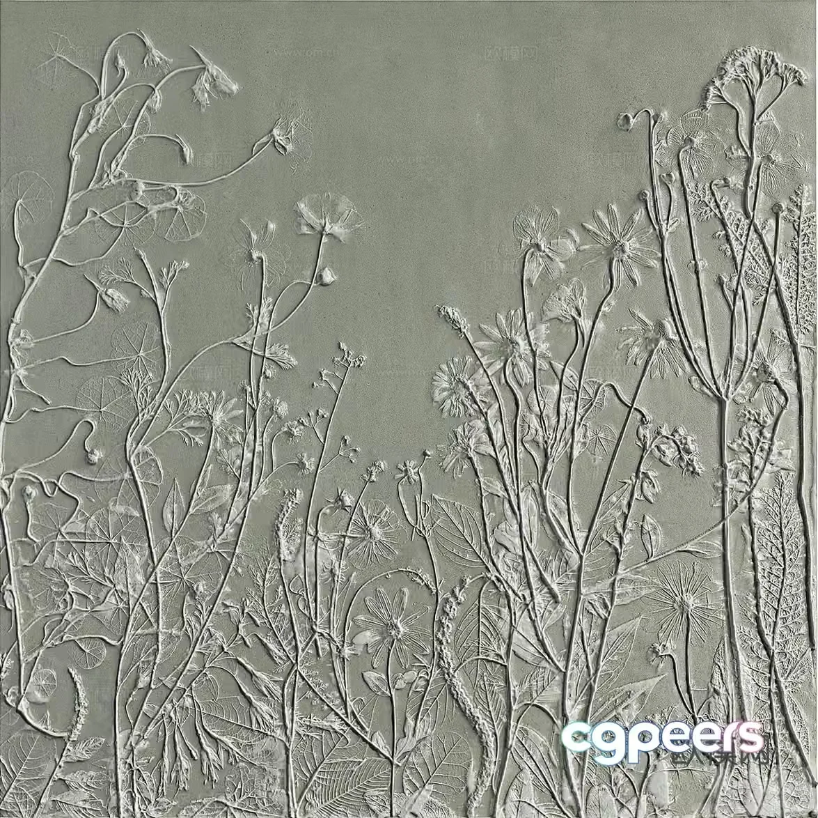 Plant bas-relief 3D model