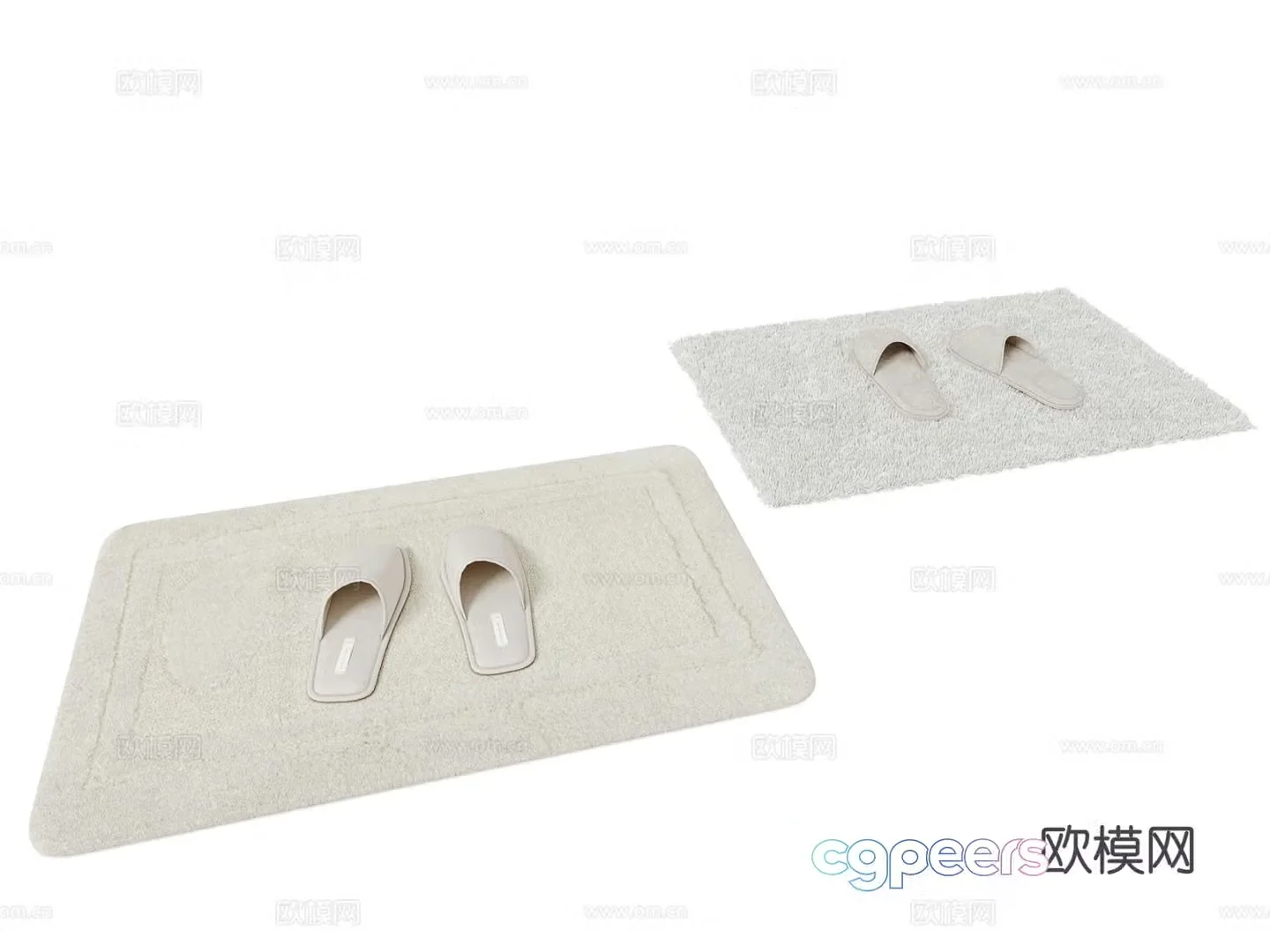 Bathroom carpet square carpet 3d model