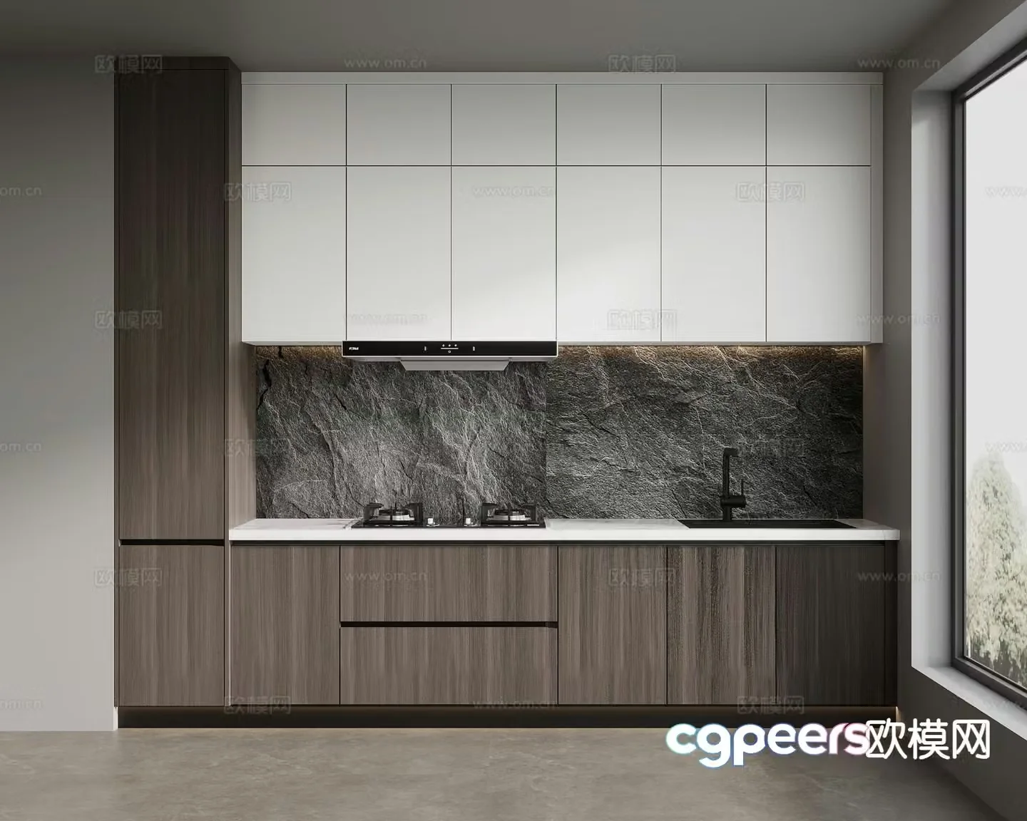 modern kitchen cabinet 3d model