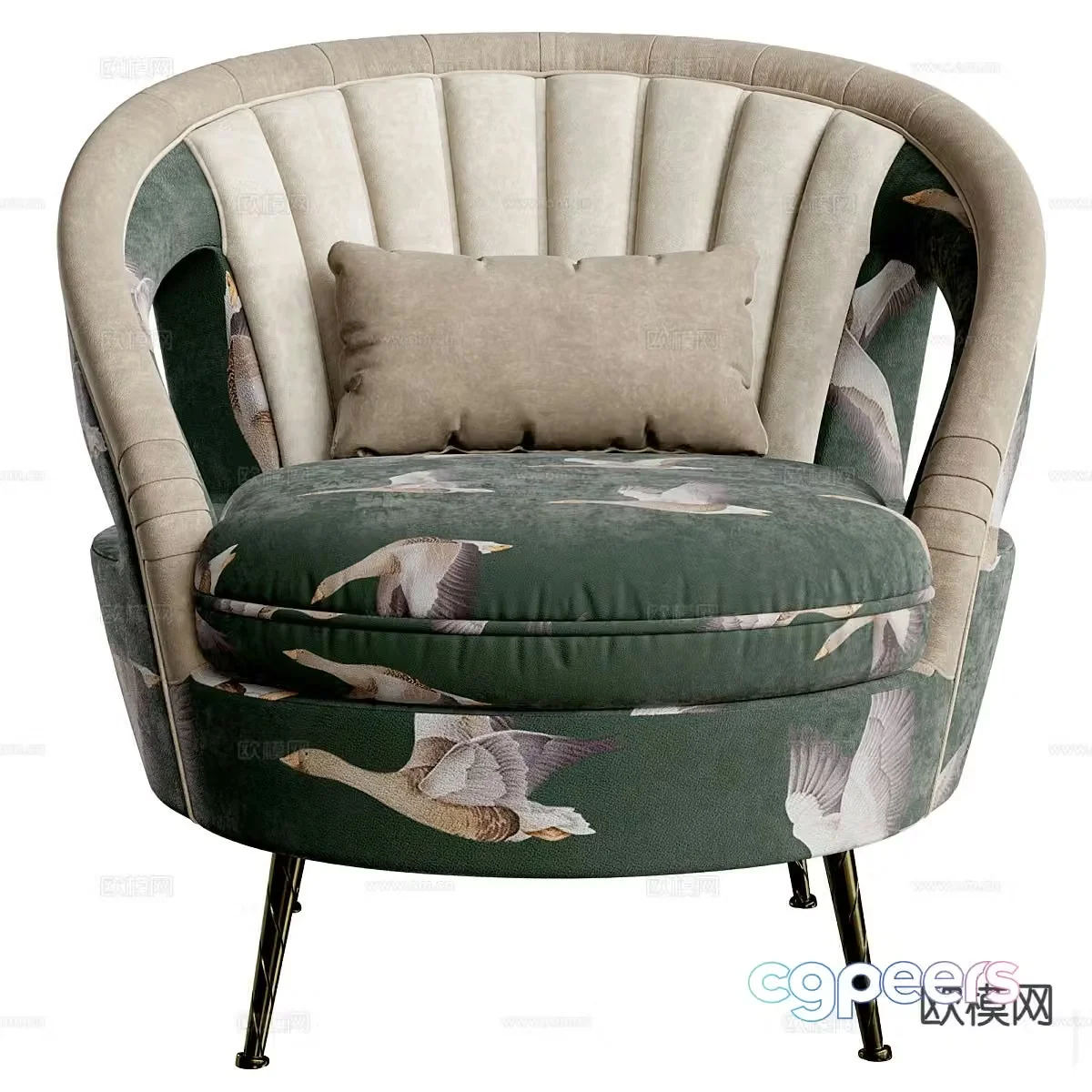 Bedding Italian sofa chair leisure chair 3d model