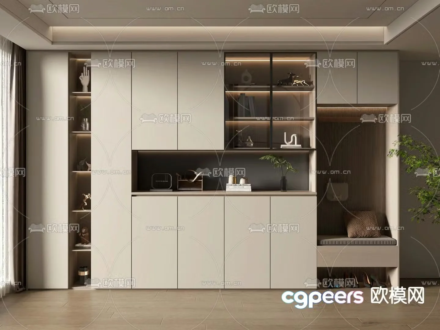 Entrance shoe cabinet 3D model