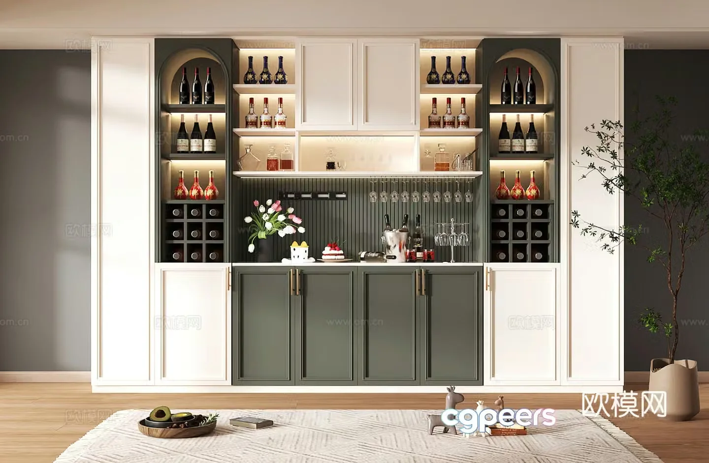 Wine cabinet design Wine cabinet red wine cabinet bar wine cabinet partition wine cabinet 3D model