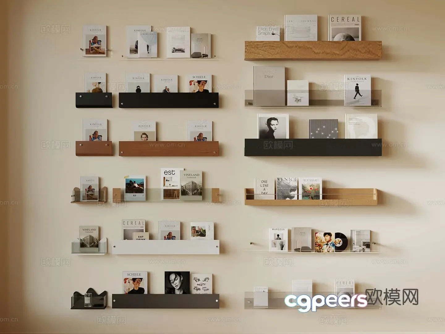 Middle-aged bookshelf 3D model