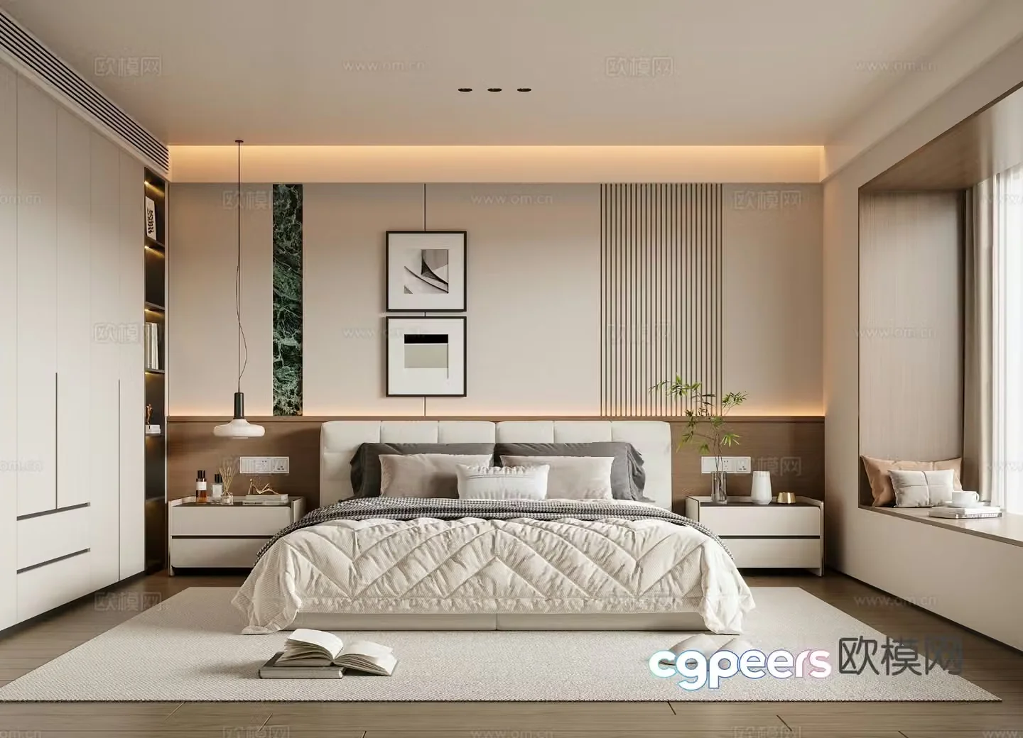 Modern bedroom master room 3d model