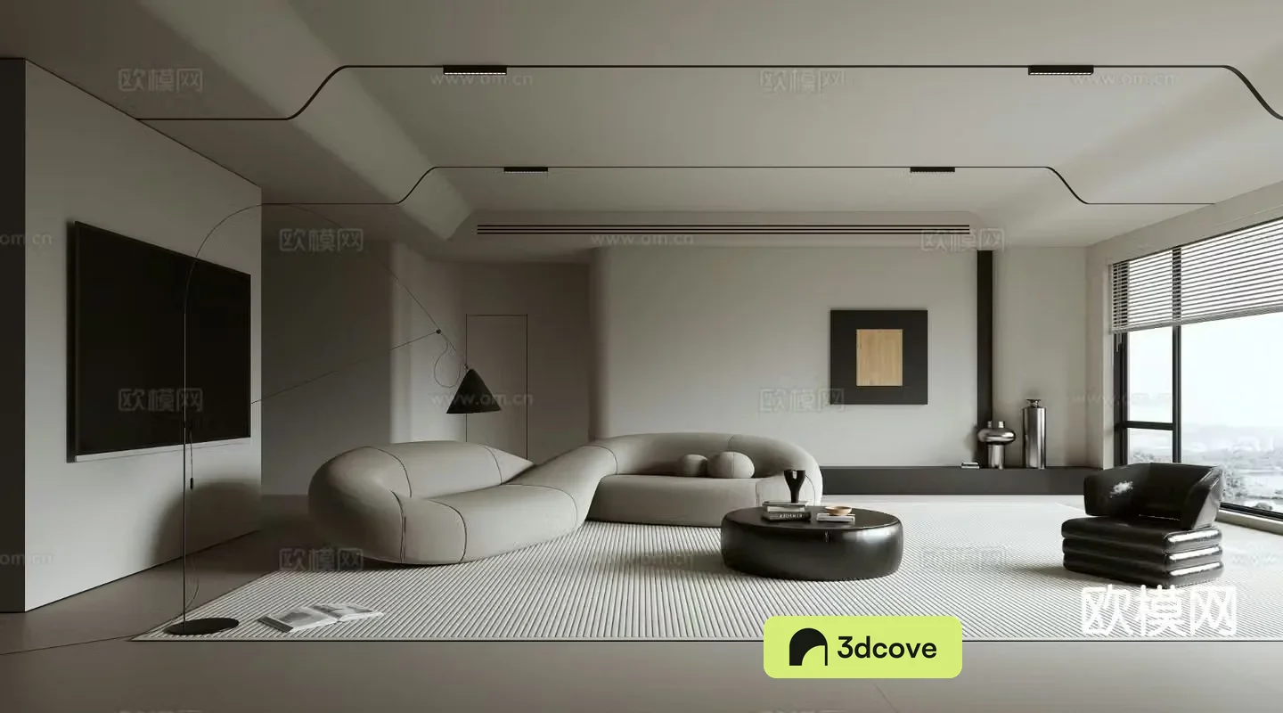 Premium gray living room