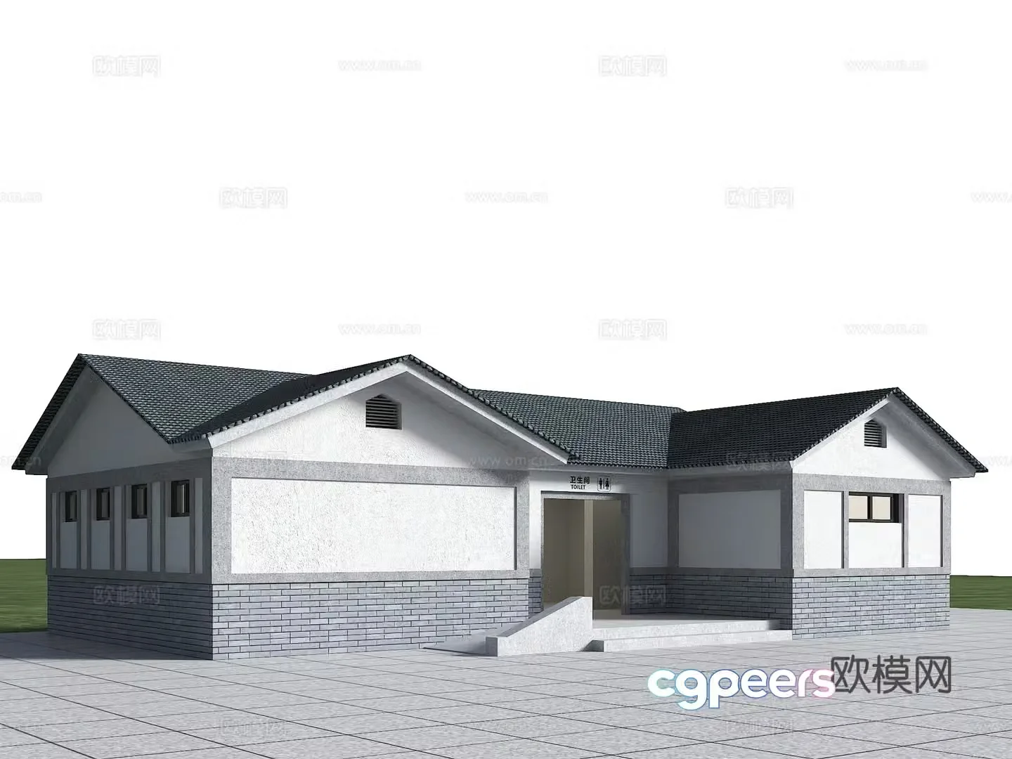 Modern public toilet park public toilet toilet public toilet small landscape building 3d model