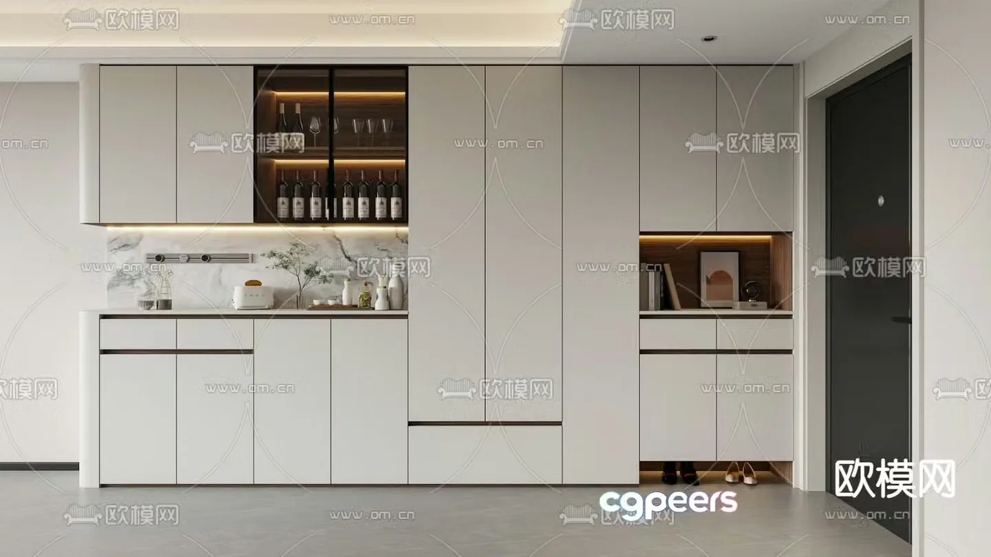 Modern wine cabinet shoe cabinet 3d model