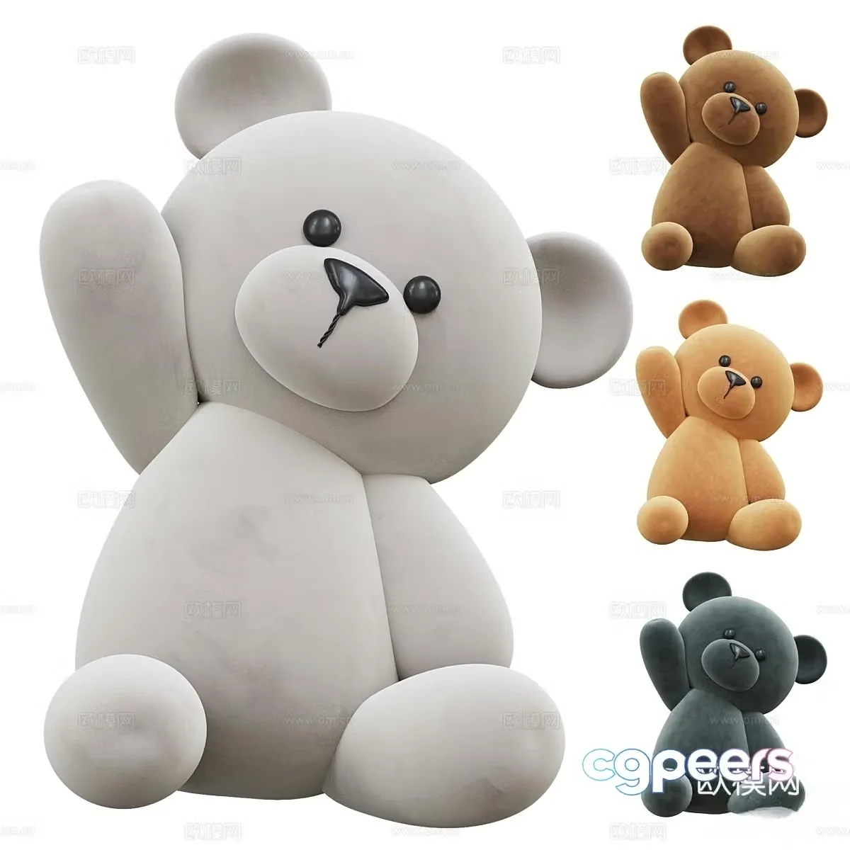 Teddy bear stuffed toy 3d model
