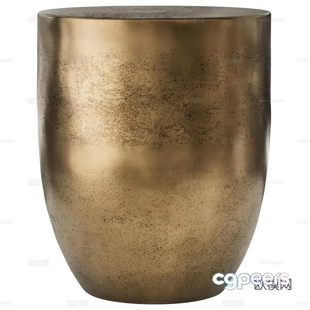 Modern light luxury Kenzie Drum Metal edge 3D model