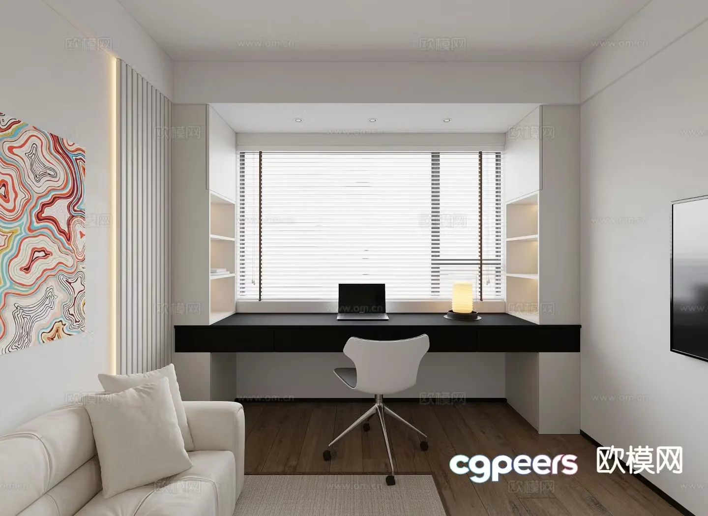 Modern multifunctional room study 3d model