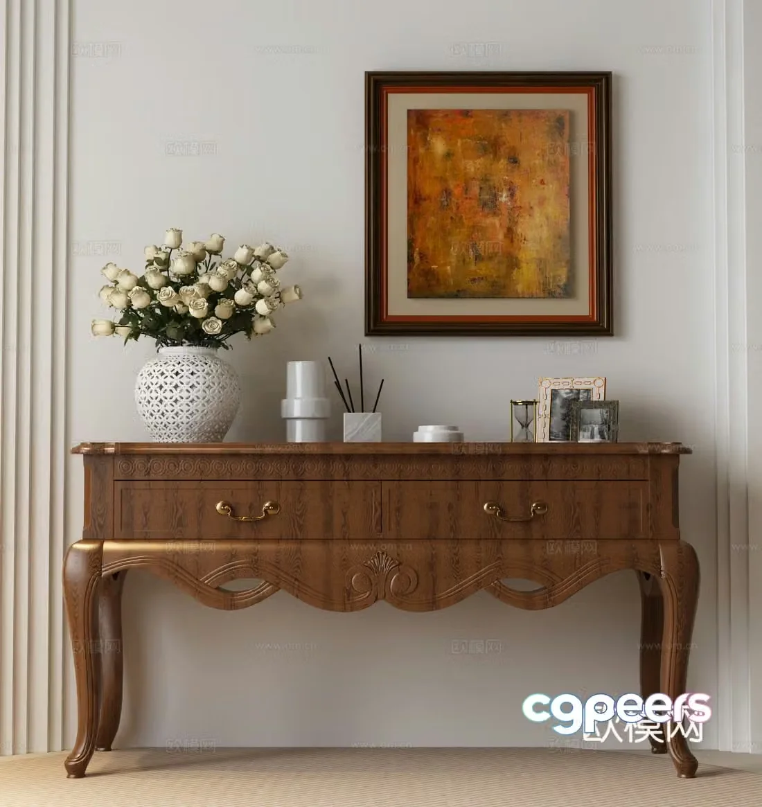 American entrance cabinet American end viewing platform American decorative cabinet 3D model