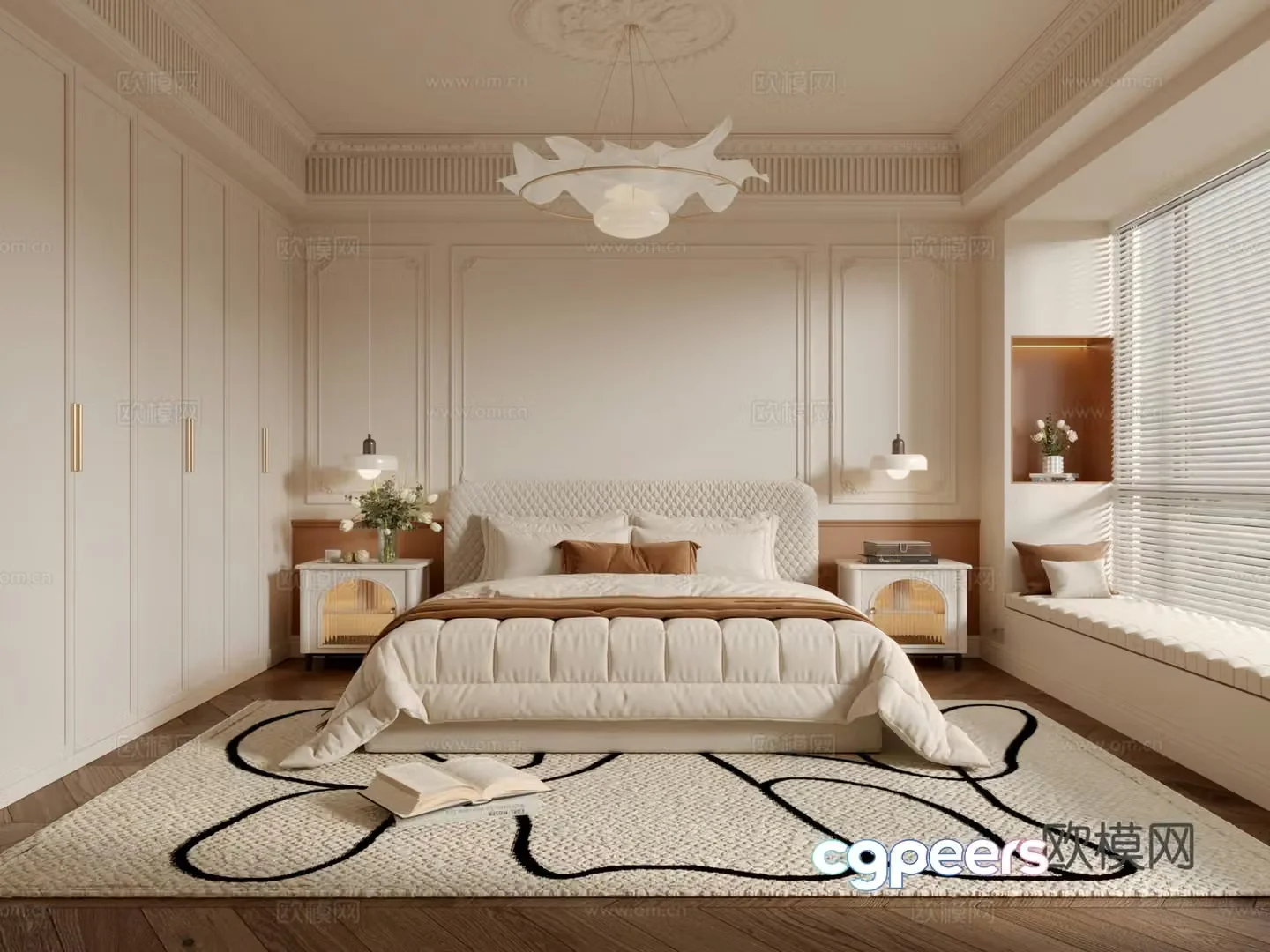 French bedroom master bedroom 3d model