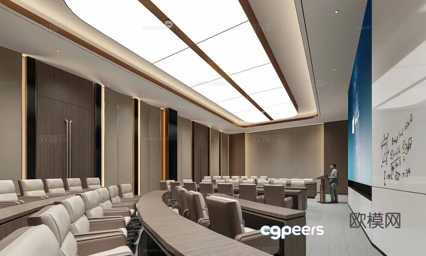 Modern large conference room 3d model
