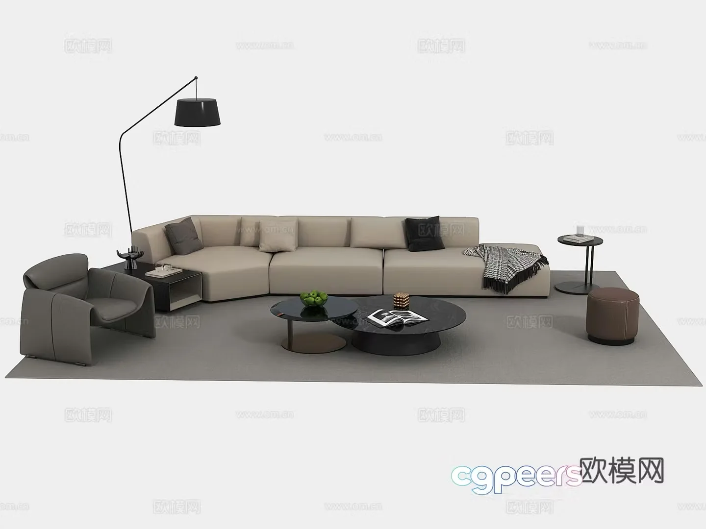 Modern combination sofa 3d model