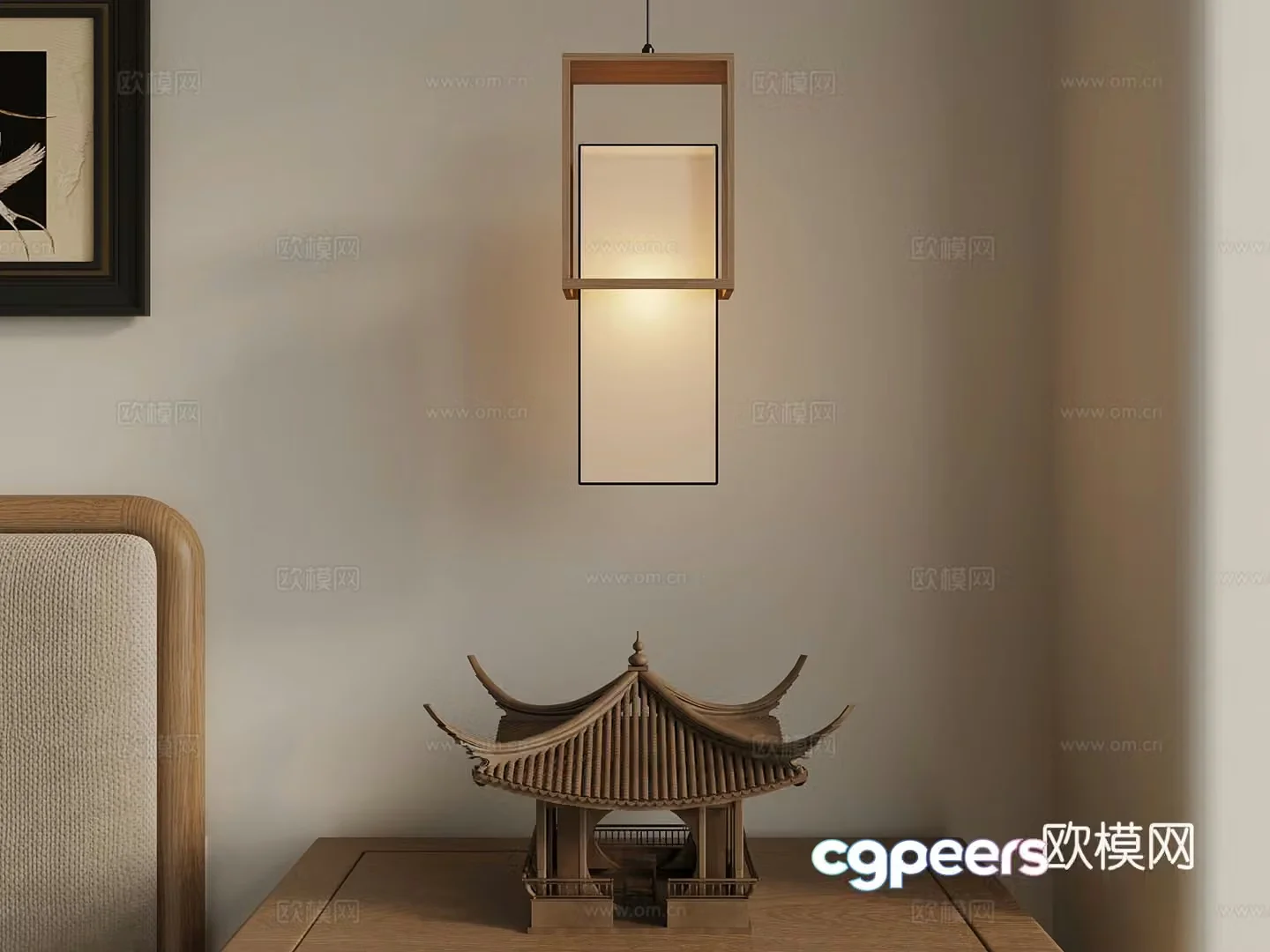New Chinese chandeliers ancient building ornaments 3D model