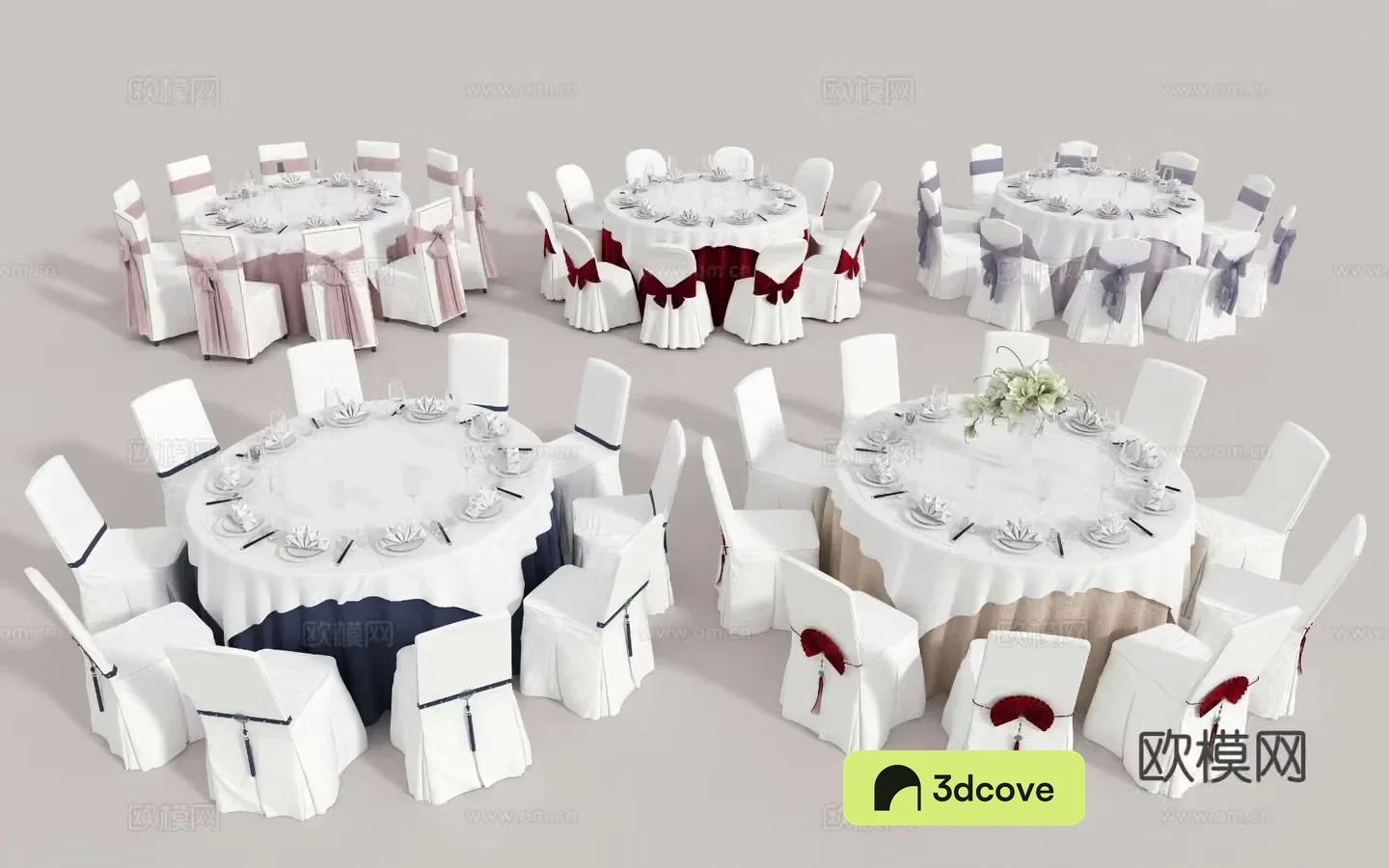 Modern banquet hall dining table and chairs