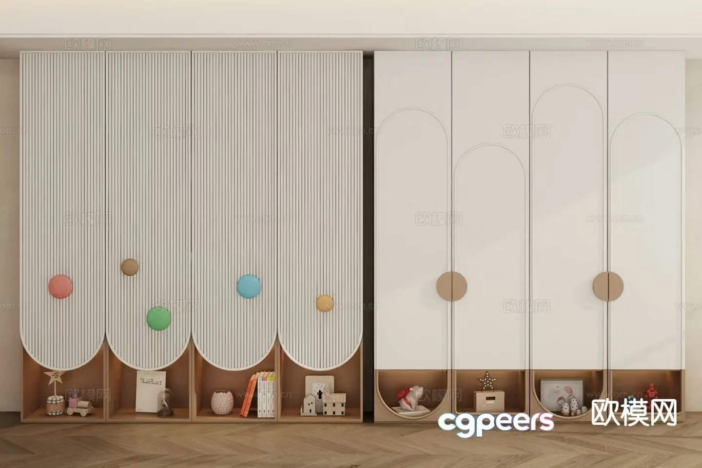 Modern children’s wardrobe 3d model