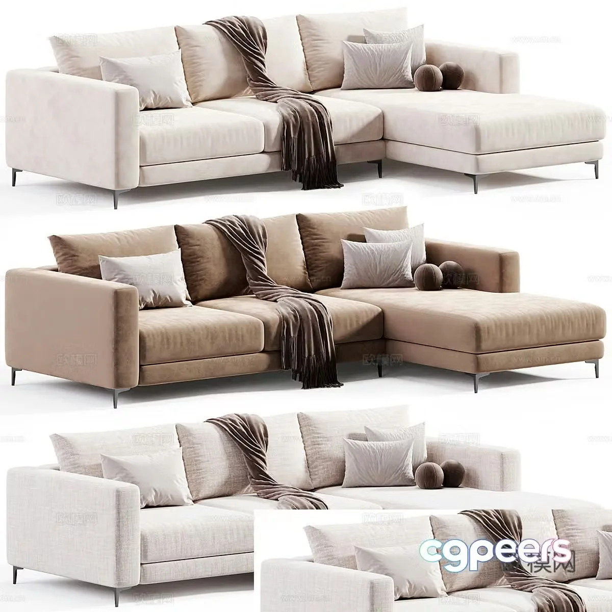 Folding sofa 3d model