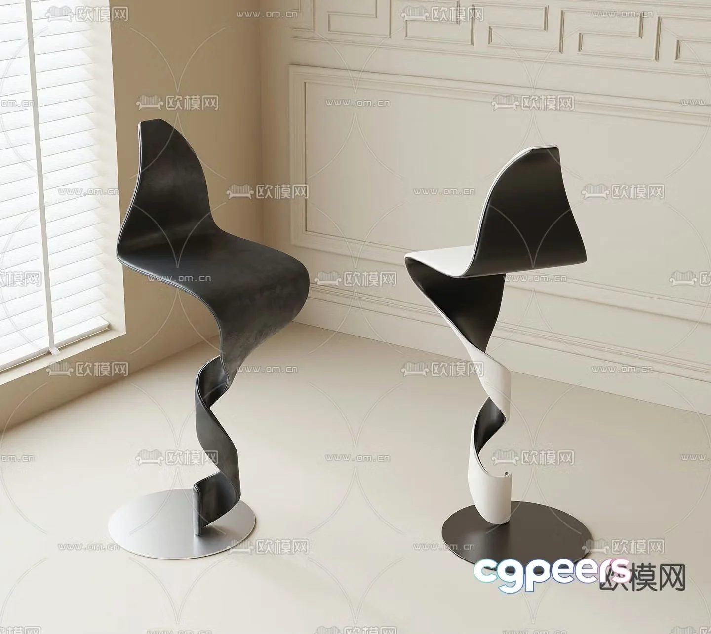 bar stool bar stool high stool 3d model