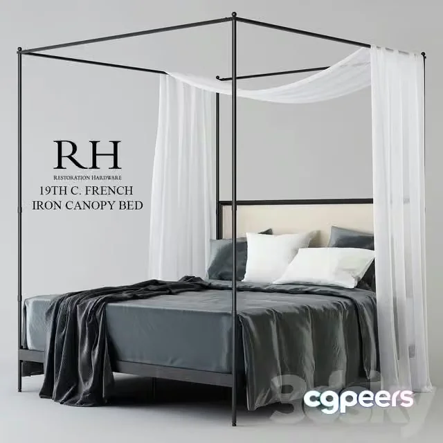 3ds Max Free – RH 19TH WITH FRENCH IRON CANOPY BED